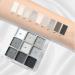 Black Smokey Eyeshadow Palette - 9 Cool Toned Matte Glitter Shades | Long Lasting & Waterproof Makeup for Girls and Women - Silver - Buy Online on GoSupps.com