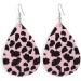 Ladies Earrings Fashion Drop-Shaped Double-Sided Leather Earrings Leopard-Print Earrings Valentine's Day