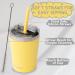 Tweevo Kids Tumblers 8.5 oz - 2 Pack, Stainless Steel Cups with Spill-Proof Lids, Straws, and Brush - Blue Yellow - Buy Online on GoSupps.com