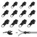 12 Pack Zipper replacement removable zipper for jackets suitcases backpacks-black replacement slide zipper slide