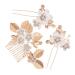 PLAFOPE 1 Set Leaves and Flowers Hair Comb Hair Comb Clip Girl Headpieces for Wedding Decorative Hair Combs Hair Accessories for Women Headpiece for Wedding Decoration Bridal Headpiece
