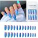 Press on Nails Professinal False Nail Kit -3D French Long Press on Nails Glossy Fake Nails Full Cover Ballerina Nails Tips 24 Pcs for Women and Girls Gift - Buy Online on GoSupps.com