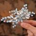 Zoestar Bridal Wedding Hair Comb Silver Rhinestone Headpiece Bridal Pearl Hair Accessories for Women and Girls