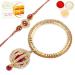 Ghasitaram Gifts Rakhis Online - Rakhi for Brother- RM-155 Bhaiya Bhabhi Rakhi with 400 GMS of Besan Barfi Rakhi Set with 400 gms of Besan Barfi