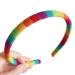 LYWYOUDDKH Women Autumn Wash Face Plush Headband Rainbow Striped Elastic Styling Hairband - M#
