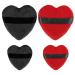 VOCOSTE 4 Pcs Loose Powder Puff Face Soft Heart Shape Puff Blender Beauty Makeup Tool Short Plush Black Red Black Red