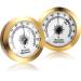2 Pieces Hygrometer Analog Hygrometer Mechanical Round Hygrometer Humidity Gauge for Cabinet Cans, 2 Inch ( Gold)