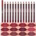 12Pcs Nude Matte Lip Liner Crayon Pencil Set Thick 24 Hour Long Lasting Waterproof Lip Liner Pencil Matte Lipstick and Lip Crayon Pen for Women (A Set)