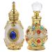 FRCOLOR Pocket Perfume 6 Pcs Vintage Crystal Glass Essential Oil Bottle Mini Travel Vial Alloy Travel Perfume Bottles