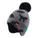 XIAOHAWANG Knitted Baby Hat Winter Warm Boys Girls Beanie Fleece Lining Toddler Kids Hat with Pompom 2-4 Years Gray Dinosaur Hat