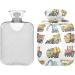 Naanle Watercolor Truck Heat Bottle with Cover | 1L Hot Water Bottle for Pain Relief & Cold Therapy | Perfect for Hand & Feet | Transparent Design - Buy Online on GoSupps.com