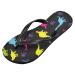 Mnsruu Animal Paw Print Flip Flops for Men & Women | Black Spa Hotel & Travel Sandals - Buy Online on GoSupps.com