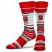 Collegiate University Striped Dress Socks, One Size Fits Most Footwear for Men Women Youth, Game Day Apparel Nc State Wolfpack - Red