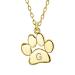 Initialee alphabet a-z petite dog cat pet kitten puppy paw paw paw pod necklace animal jewelry for women teen polished rose yellow gold plates .925 sterling silver adaptable gold g