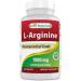 (New Improved Formula) Best Naturals L-Arginine 1000 mg 120 Tablets - Pharmaceutical Grade L Arginine Supplement Promotes Nitric Oxide Synthesis