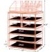HBlife Makeup Organizer Set - Acrylic Jewelry & Cosmetic Storage Box with Bigger Drawers, Pink - Ideal for Makeup Palettes - Buy Online on GoSupps.com