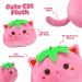 Cute Strawberry Cat Plush Pillow 20cm - Soft Stuffed Animal Toy for Kids - Kawaii Decor for Girls and Boys - Buy Online on GoSupps.com