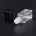 Panysilioer Empty 4 ml Refillable Clear Square Perfume Glass Bottle Refillable Bottle with Black Cap - Buy Online on GoSupps.com