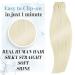 Runature 25cm Clip In Real Hair Extensions - Platinum Blonde #60 - 7PCs 80g - Short Straight Human Hair - Buy Online on GoSupps.com