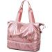 Fancyfree Double Layers Large Travel Tote Bag with Shoes Compartment - Ideal Gym Duffle Bag for Women and Men (Rose Gold) - Buy Online on GoSupps.com