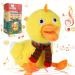 SWTOIPIG Plush Duck Toy Stretched Duck's Neck Singing and Duck's Quacking Sound Interactive Cute Design Stuffed Toys Kids Educational Toys Musical Intelligence Development Yellow Duck
