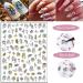 RosinKing Nail Art Stickers Nail Decals Designer Nail Foil Abstract Face Curve Graffiti Nail Designs 3D Self-Adhesive Nail Stickers for Nail Art Supplies (12 sheets nail stickers Mixed Color) - Buy Online on GoSupps.com