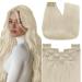 Youngsee Clip in Extensions real hair platinum blond 35cm real hair clip in extensions blond real hair extensions clip remy hair extreme clips extensions real hair clip hair extensions clip in 120g #60a 35 cm (7PCs) 1-clip-2- #60A