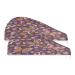 Flower Butterfly Dry Hair Cap 2 Piece Quick Drying Towel Set with Button Headband Super Absorbent Soft & Comfortable