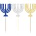 Gyufise 24Pcs Hanukkah Cupcake Toppers Nine Lamp Stands Cupcake Toppers Sparkle Jewish Birthday Chanukah Holiday Party Decoration Supplies Multi 3 - Buy Online on GoSupps.com
