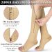 Ailaka Zipper Compression Socks 15-20 mmHg - Open Toe Support for Varicose Veins - Medium Size, Beige (1 Pair) - Buy Online on GoSupps.com