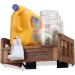 Wall-Mountable Laundry Detergent Organizer Light Brown Wooden Detergent Holder Farmhouse Wood Stand for Laundry Room Organization