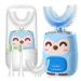Kids Electric U Shaped Toothbrush Kids Sonic Toothbrush with 4 Soft Brush Head Automatic Toothbrush Rechargeable 6 Cleaning Modes 360 Degree Cleaning-(Age2-7 Blue) Baby Blue