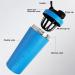 Rocky & Chao 900ml Stainless Steel Protein Shaker - Blue Sports Mug with Ball for Fitness & Egg Whites - Buy Online on GoSupps.com