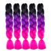 5PCS Jumbo Ombre Kanekalon Pre Stretched Braiding Hair Extensions - 24 Inch High Temperature Synthetic - Burgundy Blonde Kids Hair - Black Purple Rose - Buy Online on GoSupps.com
