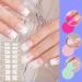  Generisch Semi-cured gel nails semi-cured gel manicure stickers gel nail films French tip nail strips gel nail films that work with UV light for - Buy Online on GoSupps.com