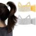 2 Pcs Rhinestone Ponytail Hair Clip  1.77 Inch Metal Hair Barrettes High Ponytail Claw Clip Fashion Decorative Accessories for Women and Girls (Cat Ears)