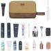 WANDF Travel Toiletry Bag for Men Hanging Dopp Kit Canvas Toiletry Organizer Water-Resistant Vegan Leather Shaving Bag for Toiletries Accessories (Khaki) Brown - Buy Online on GoSupps.com