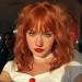 Testar Auburn Copper Ginger wig with pony short orange brown curly corrugated bob wig with pony women wig synthetic daily use colorful orange brown