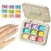 Gel to Tap Varnish 9 Solid Shades Gel Nail Polish with Sponge Brush Long-Lasting Beauty Care Rainbow Solid Manicure for Birthdays Women and Girls - Buy Online on GoSupps.com