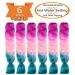 SHUOHAN 6 Pack Ombre Jumbo Braiding Hair Extensions 24 Inch - Purple Red to Light Pink to Lake Blue - High Temp Synthetic Fiber for Box Braids & Crochet Braids - Buy Online on GoSupps.com