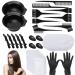 33 Pieces Hair Dye Brush And Bowl Set Hair Dye Brush/Comb Hair Tinting Bowl Ear Cover Shower Cap Shawl Alligator Clip Gloves For Hair Coloring Bleaching Hair DIY Salon Hair Coloring Kit