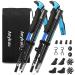 Anykuu Hiking Poles Foldable 110-130cm Nordic Walking Poles Trekking Poles Telescopic Shockproof Ultralight Camping Backpack Blue
