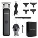 BarberBoss Professional Beard Trimmer Men s Facial Groomer Stainless Steel T-Blade Hair Clipper Kit Red/Green Light Indicator Detail Trimmer Men