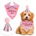 kuou Dog Birthday Bandana Pets Birthday Party Supplies Cute Girl Dog Birthday Outfit for Cat and Dog Decoration(Pink)