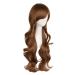 MapofBeauty 28-Inch Light Brown Wavy Wig with Side Parting Bangs Long Curly Full Hair for Women - Buy Online on GoSupps.com