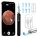 Ear wax removal Otoscope Outact 1080p HD ear cleaner with 6 ear spoons 3.5 mm ear cean with 6 LEDs IP67 waterproof ear cleaner with camera for iPhone iPad and Android smartphones (black)