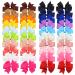 40 Piece 3 Boutique Grosgrain Ribbon Hair Bows Alligator Clips for Girls - Perfect Accessories for Toddlers, Teens - Solid Colors in Pairs - Buy Online on GoSupps.com