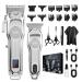 Professional Mens Clippers and Grooming Set Beard Trimmer Baber Hair Clippers Mens Cordless Hair Clippers Hair Cutting Kit for Household Barber Kit Silver