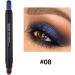 Cream Eyeshadow Stick- No Crease Glitter Shimmer Metallic Blue Cream Eye shadow Stick with Soft Brush Rotatable Eye Brightener Pen Crayon Long Lasting Waterproof Metallic Eye Makeup for Women-#08 08# - Buy Online on GoSupps.com