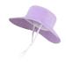 LANGZHEN Beach Sun Protection Hat for Baby Girls Adjustable Toddler Kids Hat Wide Brim Summer Play Hat with Chin Strap Light Purple 6-12 Months